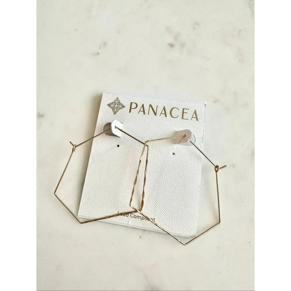 Panacea dainty hexagon hoop earrings